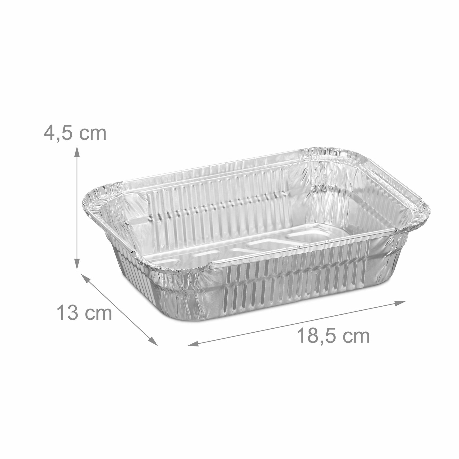 Relaxdays Aluminium Schale, 130 × 185 × 45 mm, silber – 50 Stk.