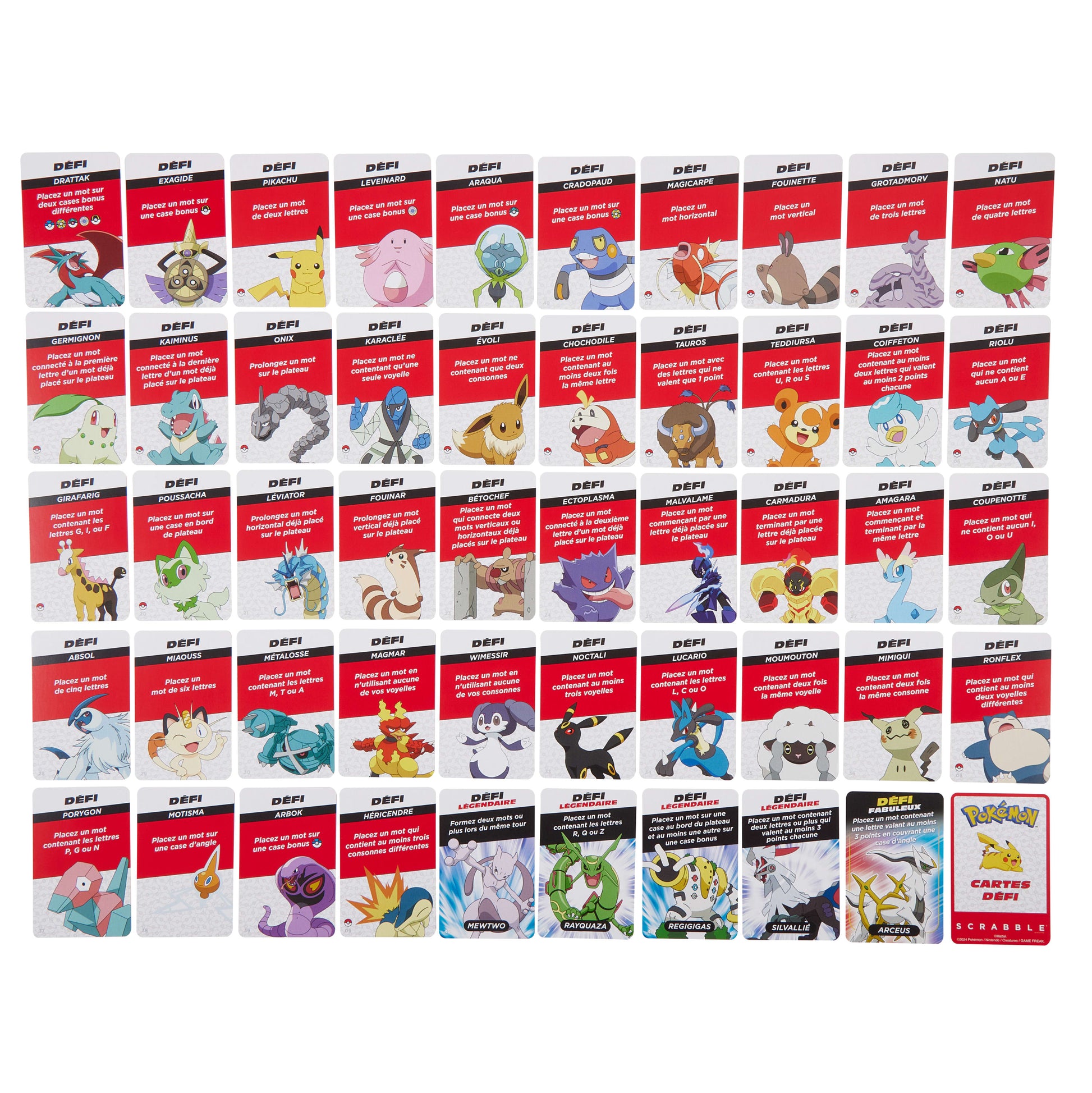 Mattel Scrabble Pokémon – Brettspiel, 2–4 Spieler, ab 8 Jahren, 25 Min., FR