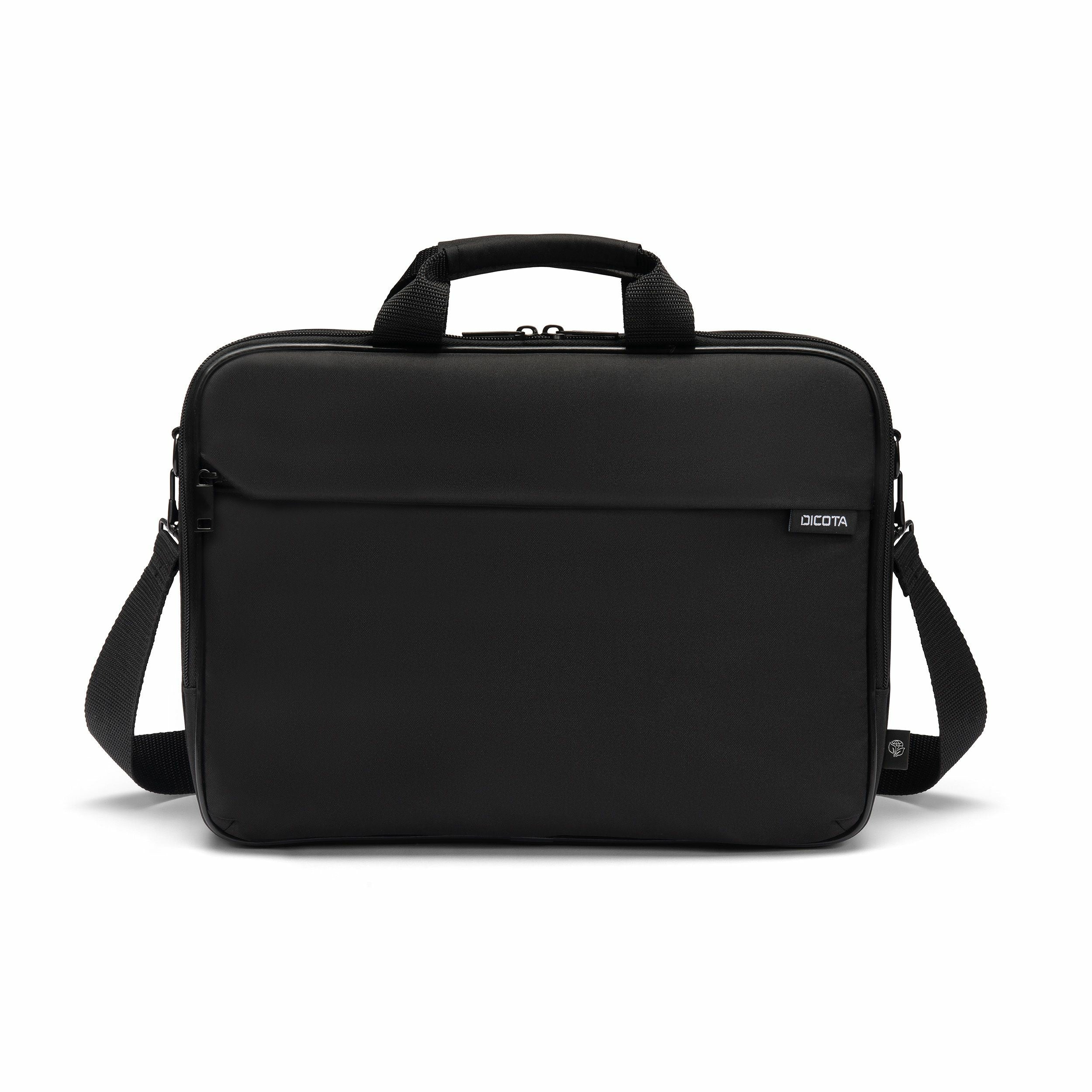 DICOTA Top Traveller ONE Notebook-Tasche bis 16" – Abnehmbarer Schultergurt, Aus Recyceltem PET – Schwarz