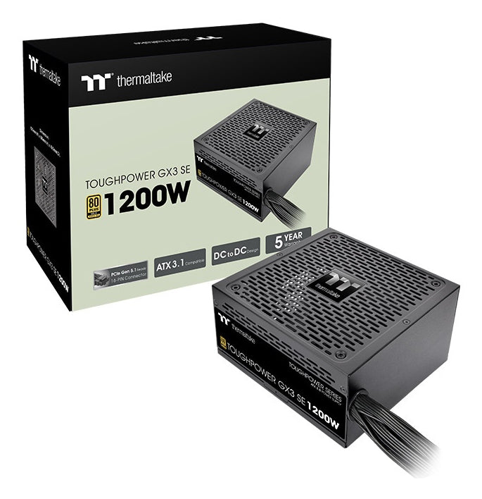 Thermaltake Toughpower GX3 SE 1200W – ATX 3,1 Netzteil, 1200 W, 80 PLUS Gold, Nicht-modular
