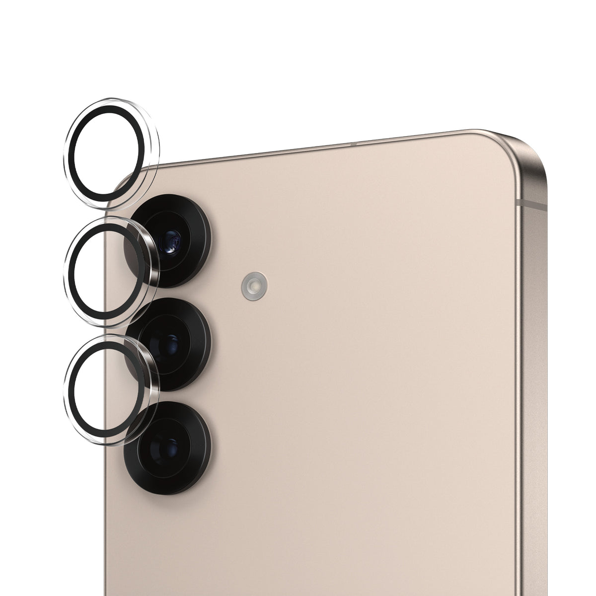 PanzerGlass Hoops Kameraschutz – für Samsung Galaxy S25, Gehärtetes Glas+Silikon, Transparent, kratzresistent