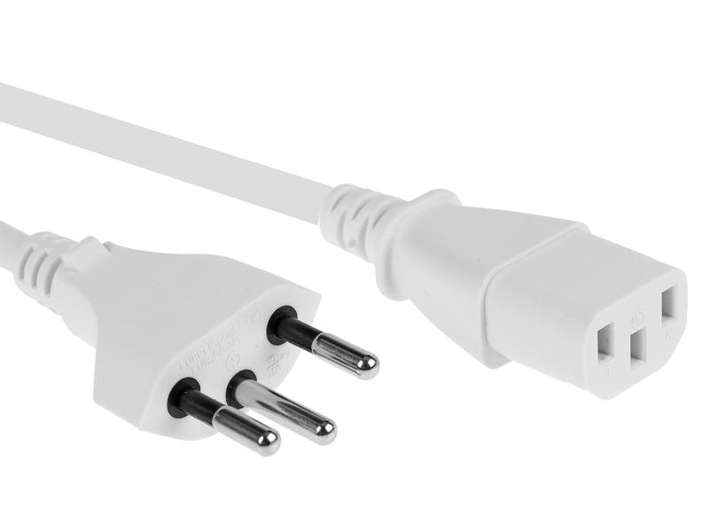 Furber. Netzkabel – T12–IEC C13, 0,5 m, 230 V/10 A, weiss