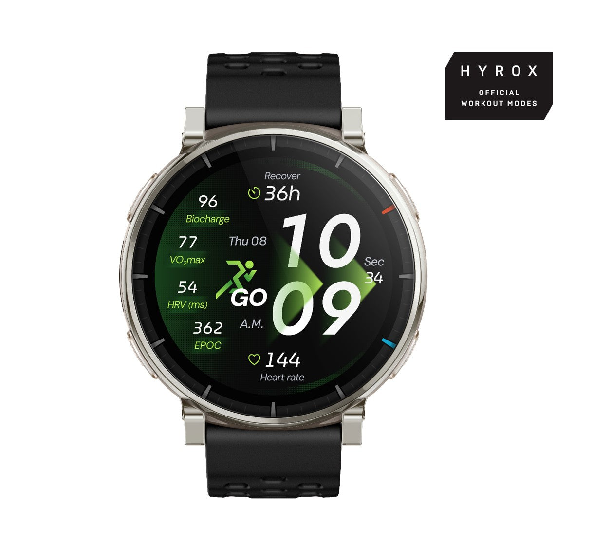 Amazfit Active 3 45 mm GPS – Aluminium Silber, Sportband, Schwarz, 50 m, für Android, iPhone