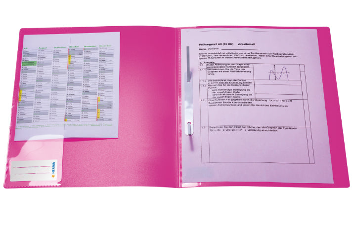 HERMA Schnellhefter – A4, PP, Neonpink, Sichttasche, 1 Stück