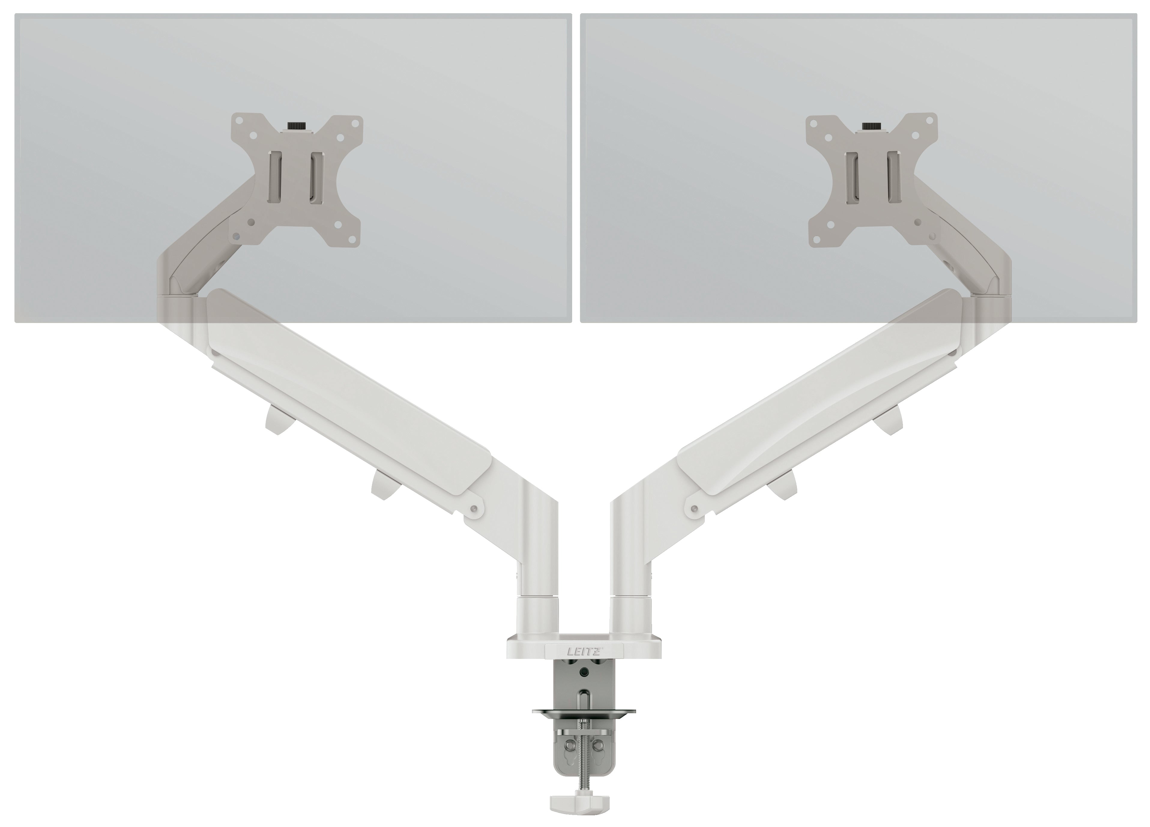 Leitz Ergo 65370085 – Monitorarm, Dual, bis 32", VESA 75 × 75/100 × 100 mm, 9 kg, grau