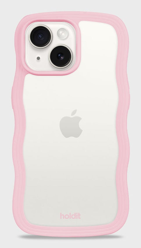 HoldIt Wavy Backcover – für Apple iPhone 17 Pro, TPU, Pink/Transparent