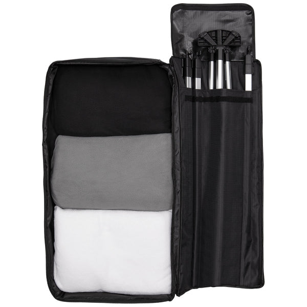 Westcott X-Drop Pro Hintergrund-Set – 2438 × 2527 mm, Polyester – Schwarz/Grau/Weiss