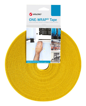 Velcro Klettband 30 mm, 25 m – Gelb, PP, Waschbar