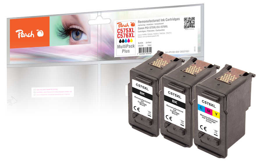 Peach Tintenpatronen-Multipack PG-575X/CL-576XL, kompatibel – für Canon Pixma TR 4750, TS 3500 Serie und andere