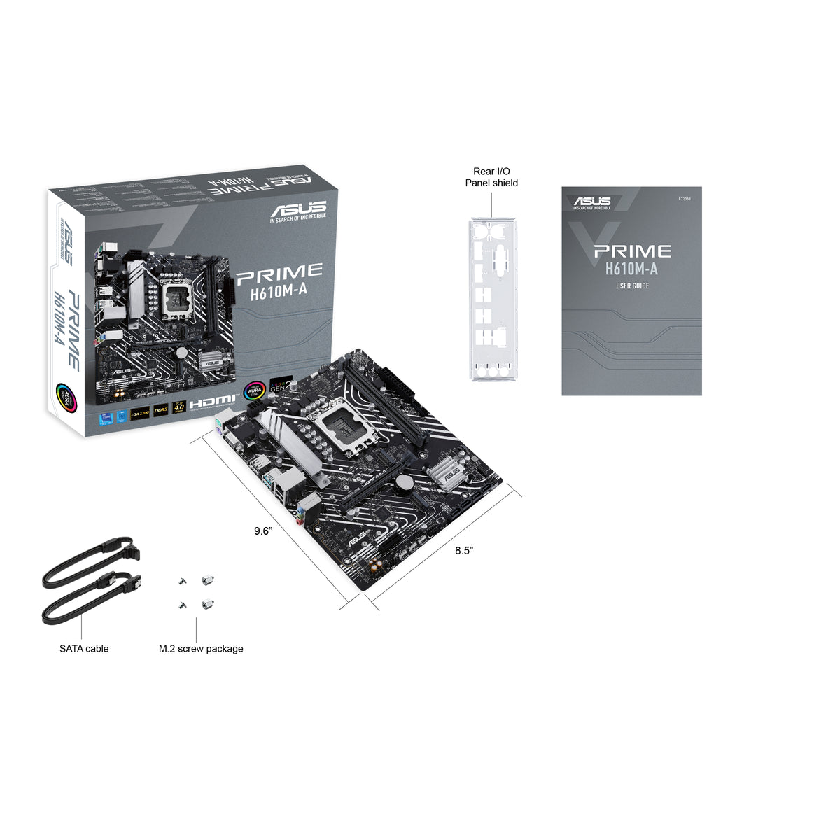 ASUS PRIME H610M-A-CSM – Mainboard – LGA 1700, Intel H610, mATX, DDR5