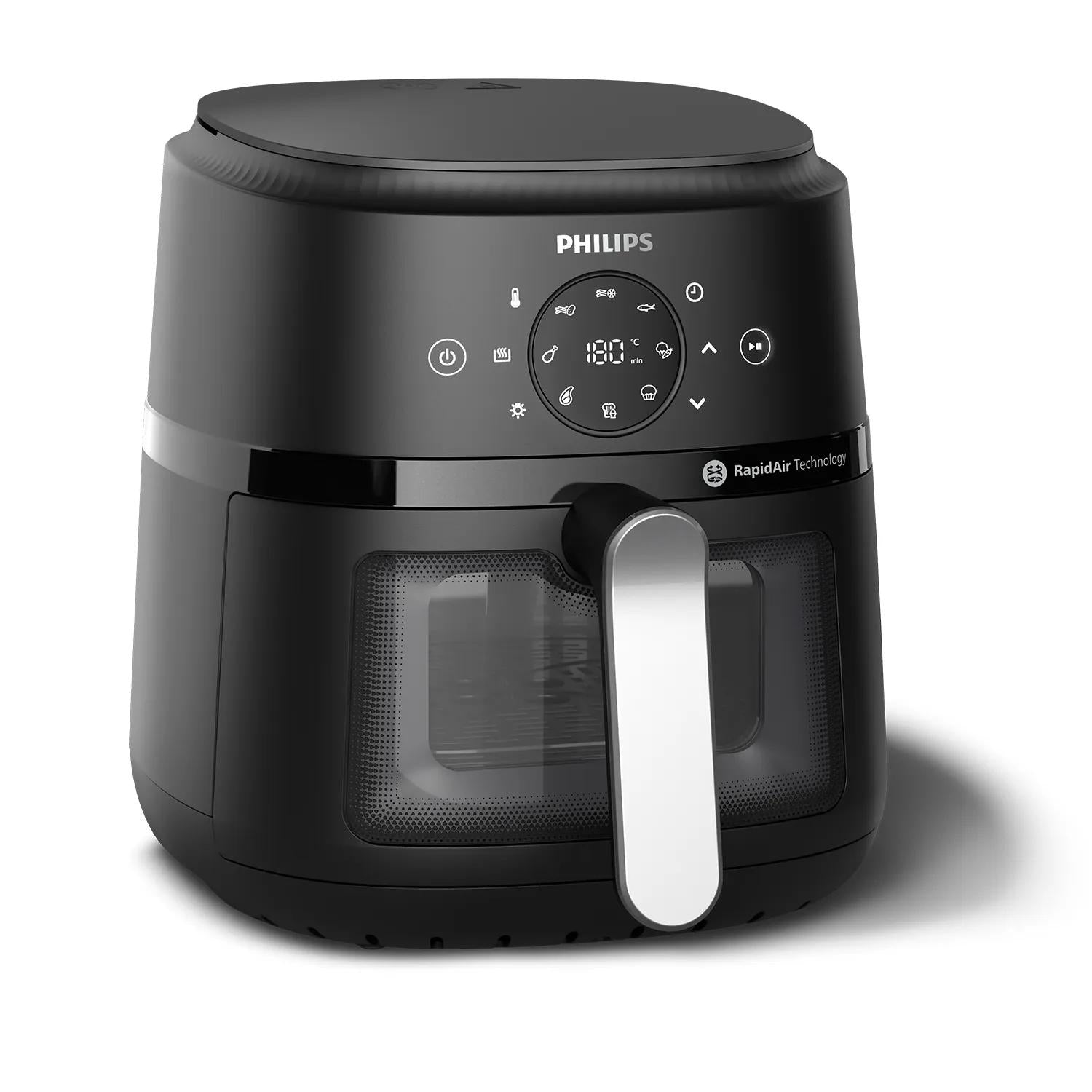 Philips Heissluftfritteuse NA221/00 – 4,2 l, 1500 W – Schwarz/Silber