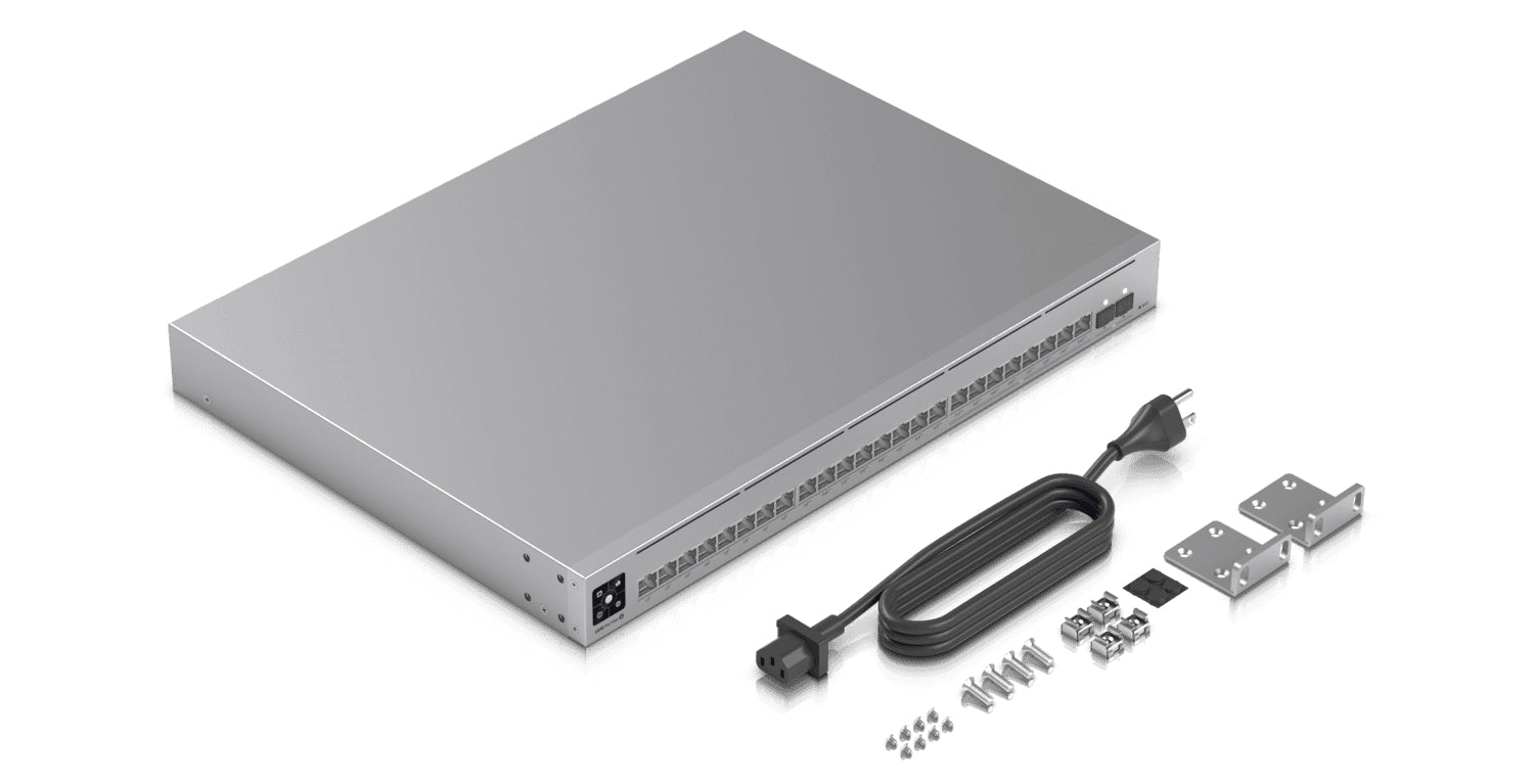 Ubiquiti USW-Pro-Max-24-PoE – Managed L3 Switch – 16× 1G + 8× 2,5G + 2× 10G, 2× SFP+, PoE-Budget 400 W, 19"