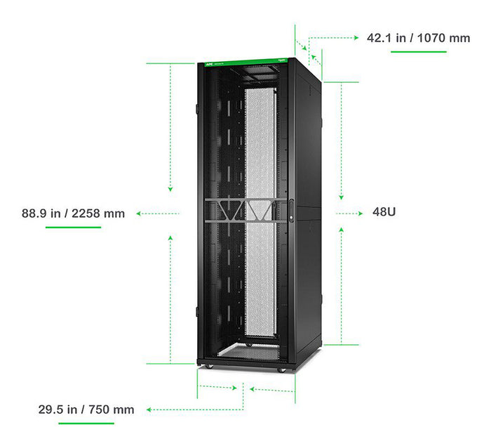 APC NetShelter SX Gen 2 – 19" Netzwerkschrank 48U, abschliessbar, 750 × 1070 × 2258 mm, schwarz