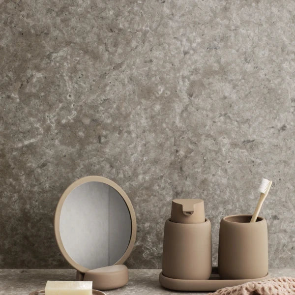 Blomus Zahnbürstenhalter Sono – Keramik, 8,6×8,6×10,7 cm, Beige