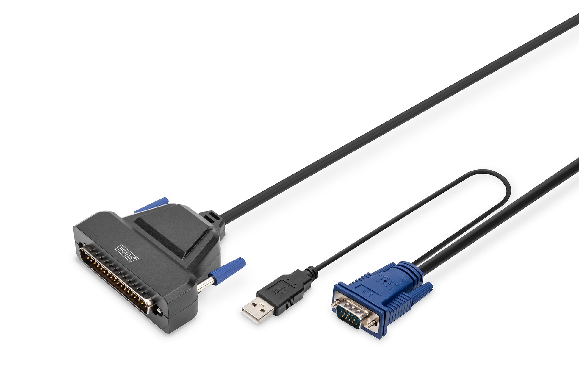 Digitus 19" Rack-LCD-Konsole – 1920 × 1080, 1-Port VGA, DE QWERTZ, USB 2.0 – 1U
