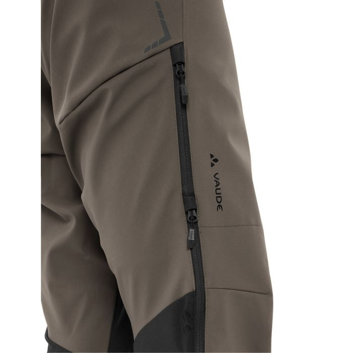 VAUDE Softshellhose, Qimsa Pro – S – Braun/Schwarz, Polyester/Elasthan, wasser- & winddicht, atmungsaktiv