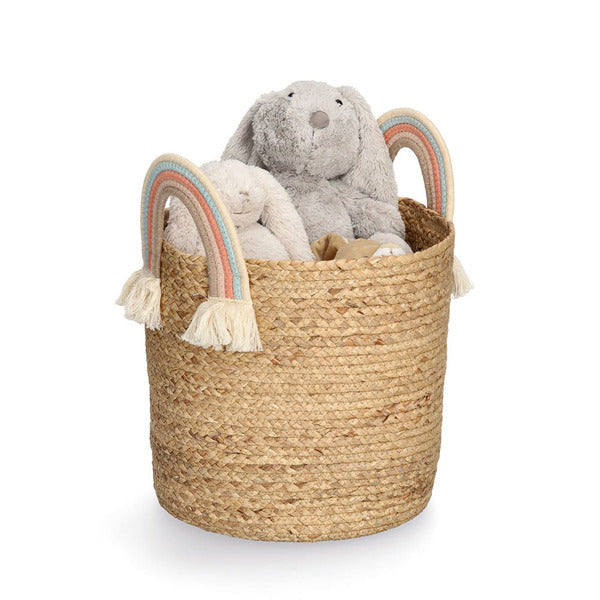 Zeller Present 14483 Aufbewahrungskorb – Seegras/Baumwolle – Natur – mit Griff – Ø 350 × H 340 mm