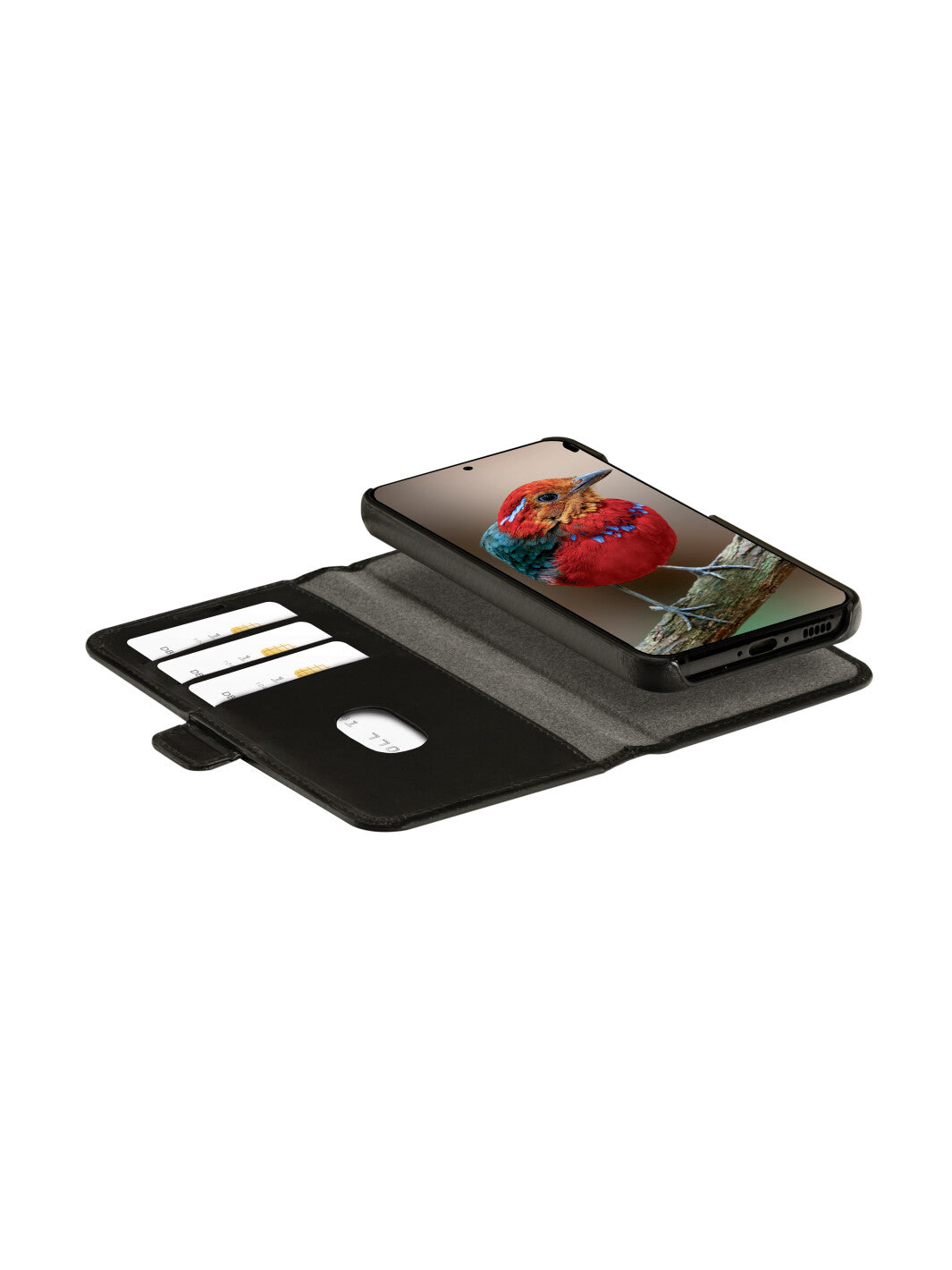 dbramante1928 Wallethülle – für Samsung Galaxy S24, 3 Kartenfächer, Leder, Schwarz