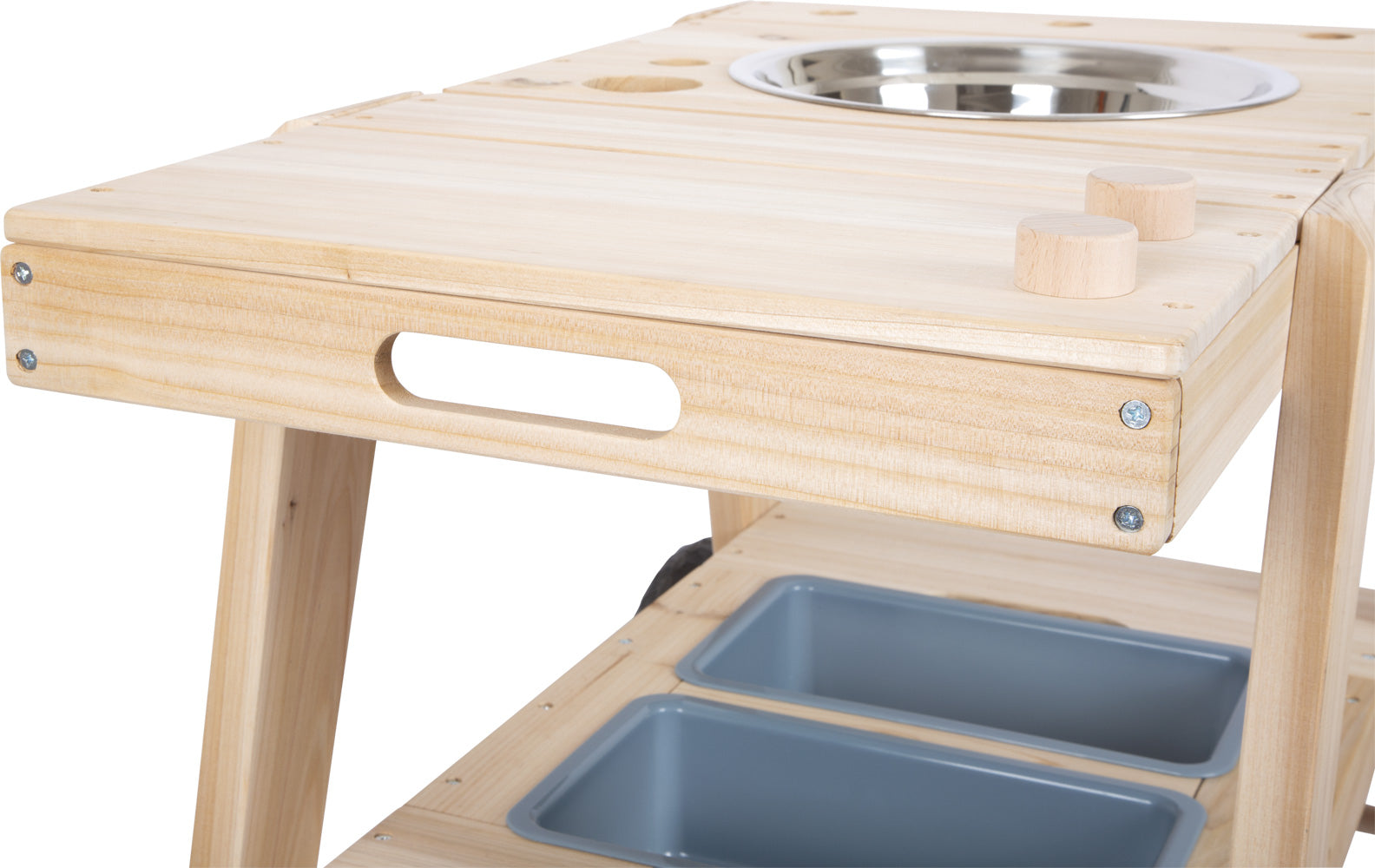Small foot Kompakte Matschküche – 88,0 × 58,0 × 56,0 cm – ab 3 Jahren – Holz, holzfarben