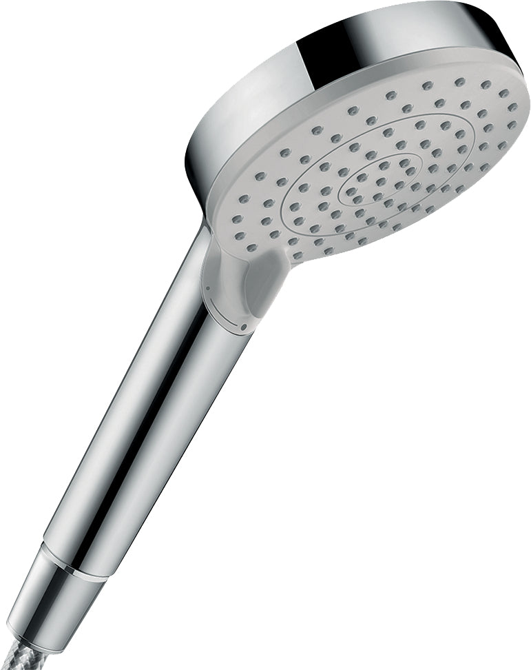Hansgrohe Handbrause Vernis Blend – Ø10 cm, Kunststoff/Metall/Silikon, 2 Strahlarten, Chrom