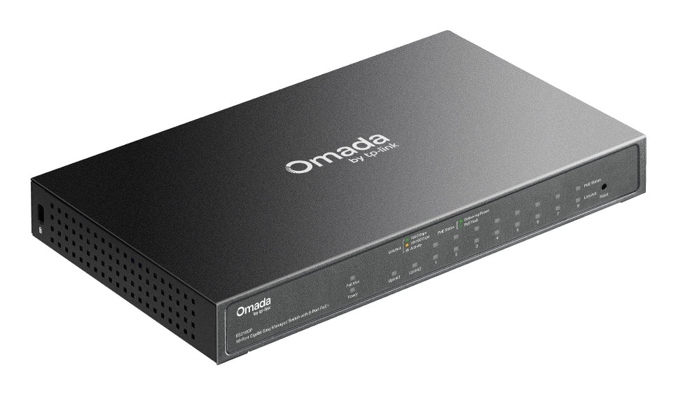 TP-Link ES210GP – Managed Switch – 10×GbE, 1×SFP, L2, PoE+ 63 W