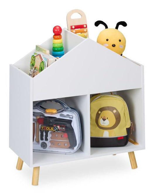Relaxdays Wandregal/Schweberegal, Kinderregal Haus – 6 Böden – 60 × 30 × 67 cm – 25 kg