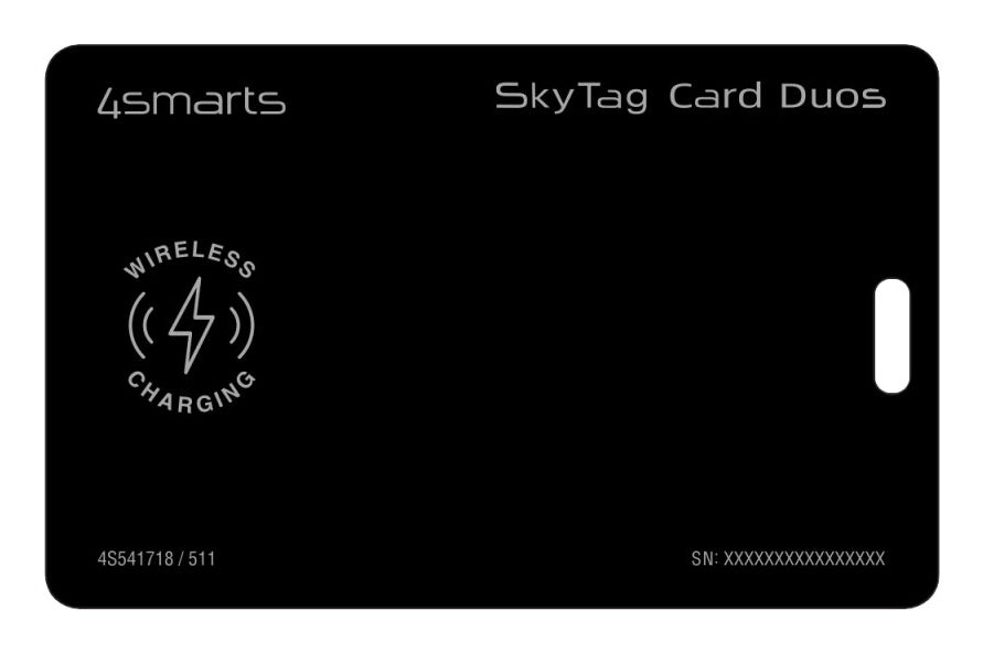 4smarts SkyTag Card Duos ReCharge – Standort-Finder – Bluetooth 5,3, 50 m Reichweite, IPX5, Schwarz
