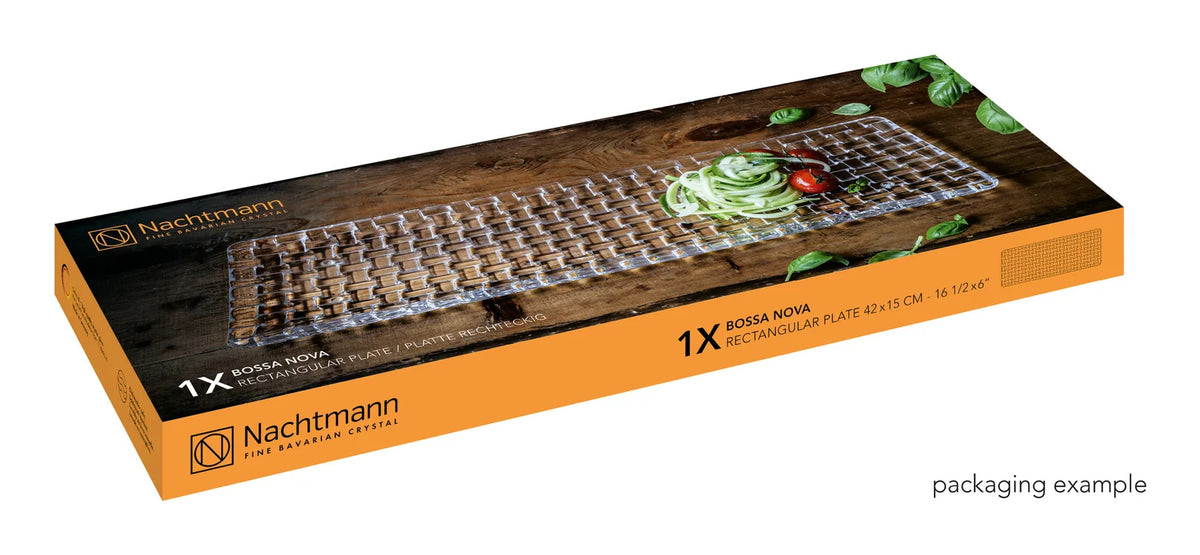 Nachtmann Servierplatte Bossa Nova – 42,0 × 15,0 × 2,4 cm, Kristallglas, Transparent, spülmaschinenfest