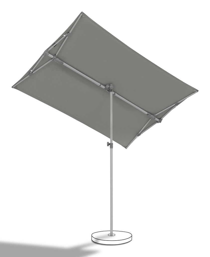 Suncomfort by Glatz Terrassenschirm – 195 × 140 × 282 cm – Polyester & Aluminium, grau