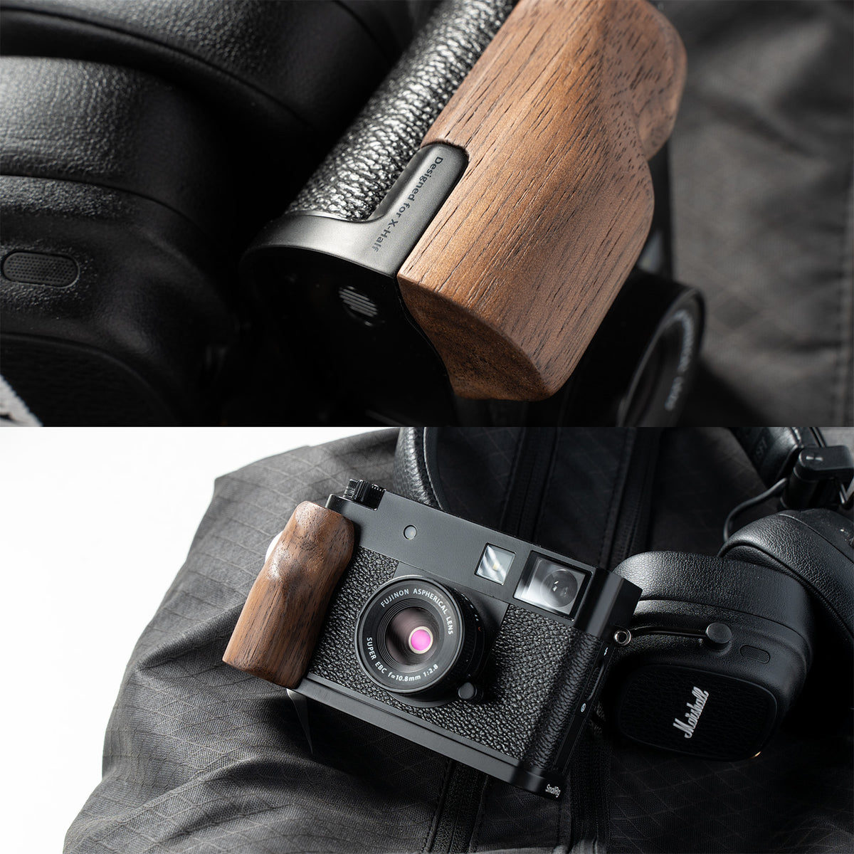 SmallRig 5224 L-Platte – Aluminium, Holz, Holzgriff, 111 × 47 × 56,5 mm, 49 g – für FUJIFILM X half – Schwarz