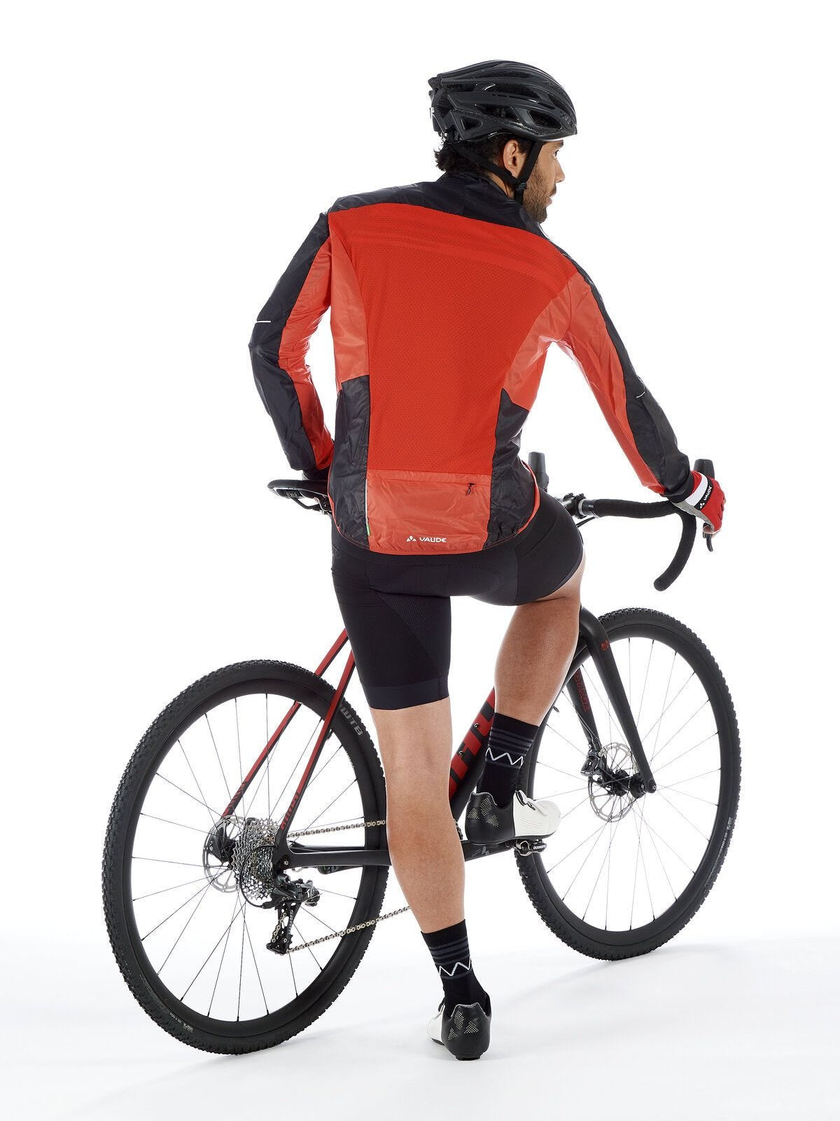 VAUDE Regenjacke Drop III – M – Rot, Polyester (recycelt), Wasserdicht, Reflektierend