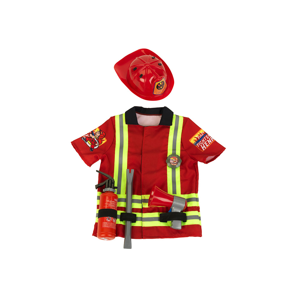 Theo Klein Feuerwehrkostüm – Einheitsgrösse, 53,0 cm Breite – ab 3 Jahren – Textil, Kunststoff – Rot
