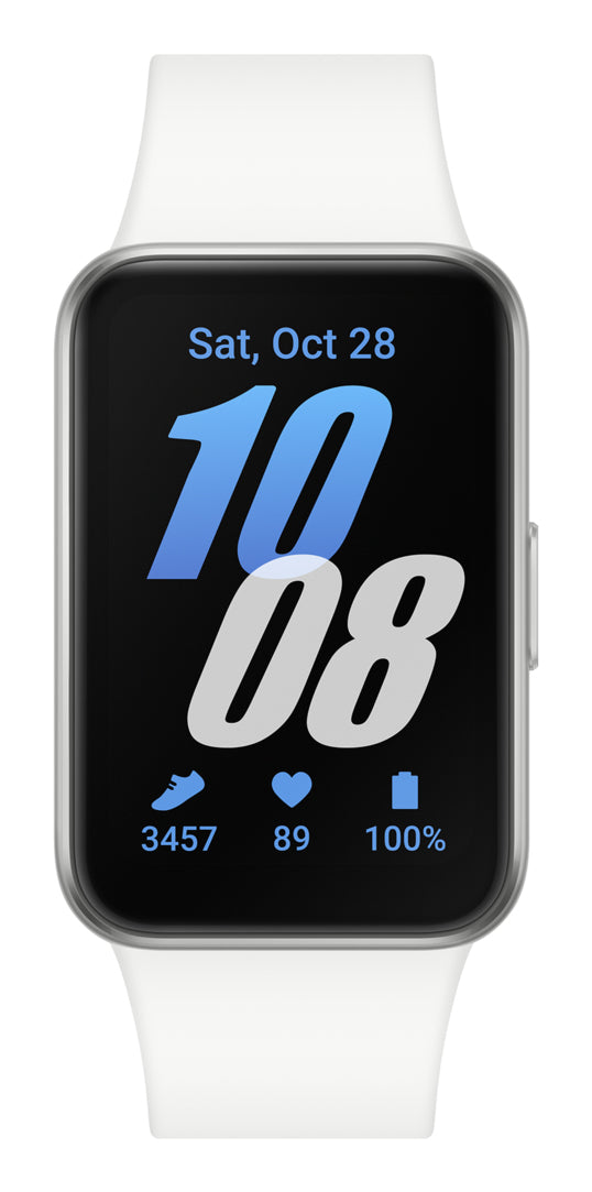 Samsung Galaxy Fit 3 40 mm GPS – Aluminium Silber, Sportband, Weiss, 50 m, für Android