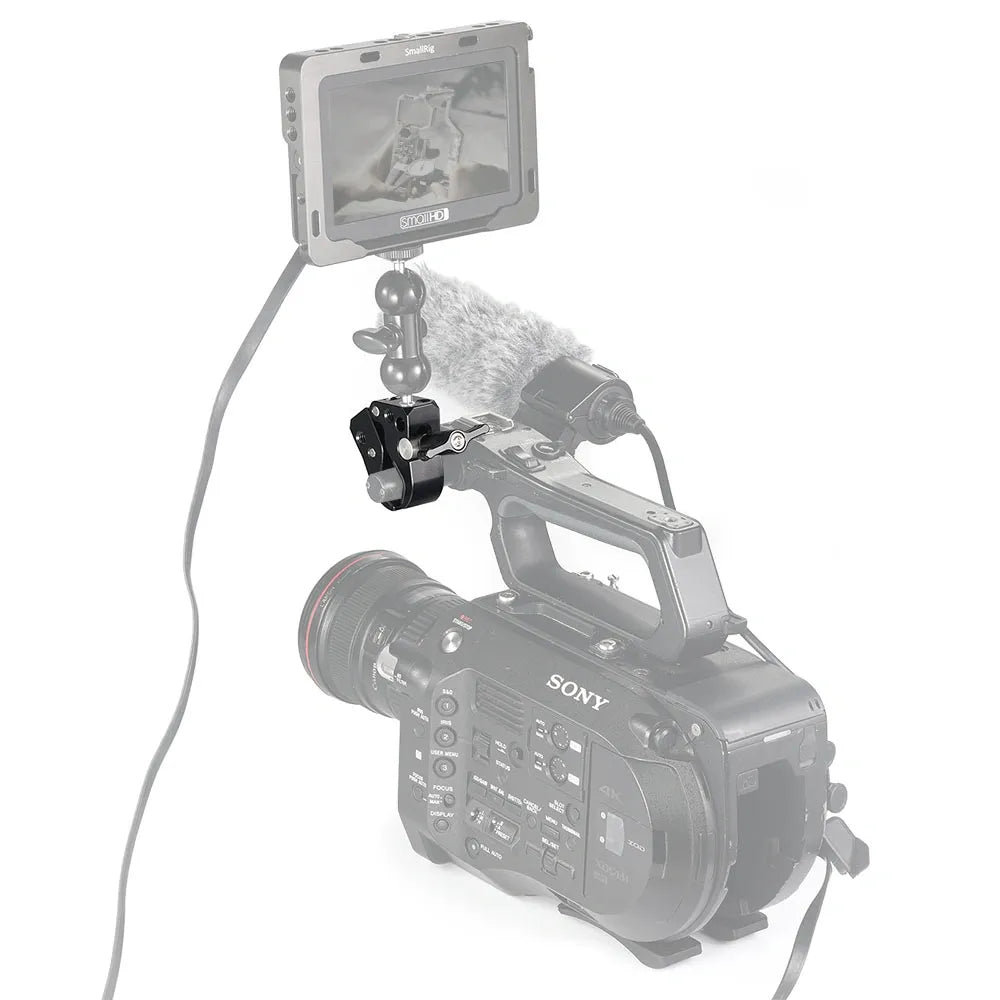 SmallRig 2220 Super Clamp Montageklemme – 1/4"-Anschluss, 2,5 kg Traglast – für Rods Ø 10–55 mm – Schwarz