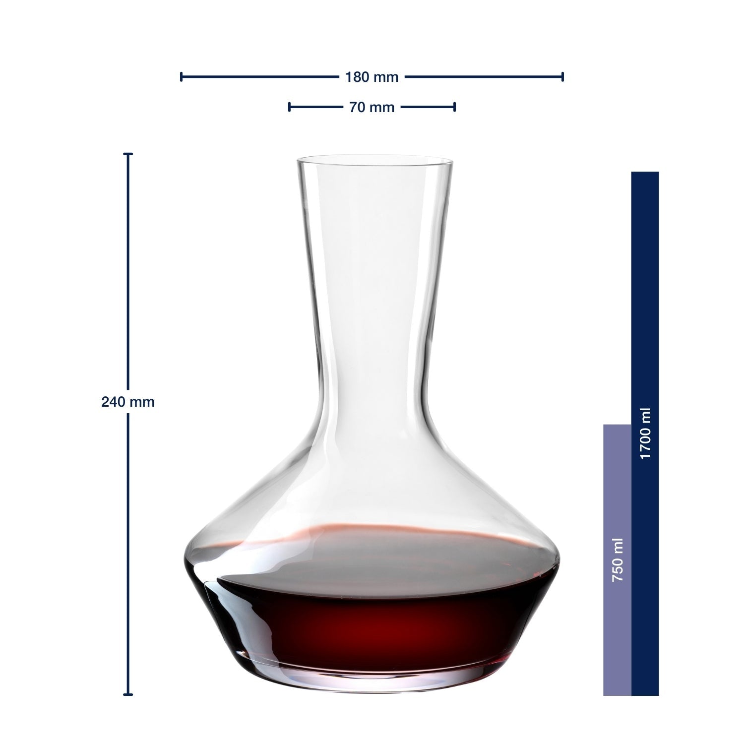 Leonardo Puccini Dekanter – 0,75 l, Kristallglas, Transparent, spülmaschinenbeständig, 3-teilig