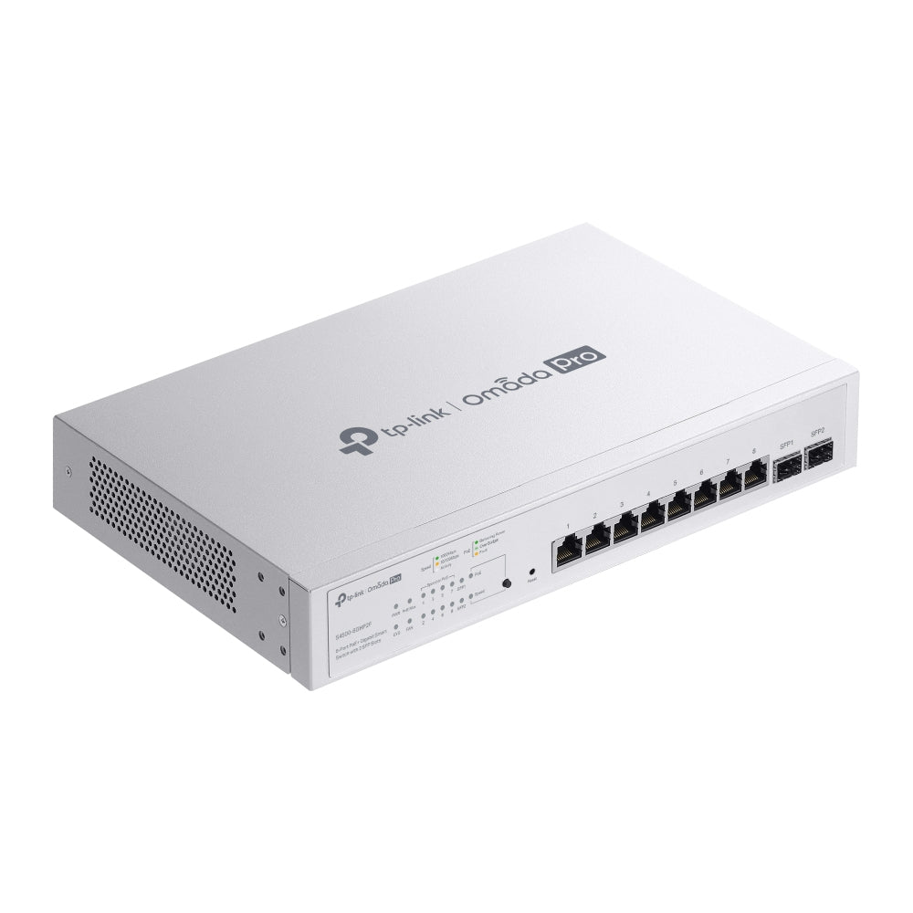 TP-Link S4500-8GHP2F – Verwalteter L2/L3 Switch – 8× 1G, 2× SFP, PoE+, PoE-Budget 150 W, 19"