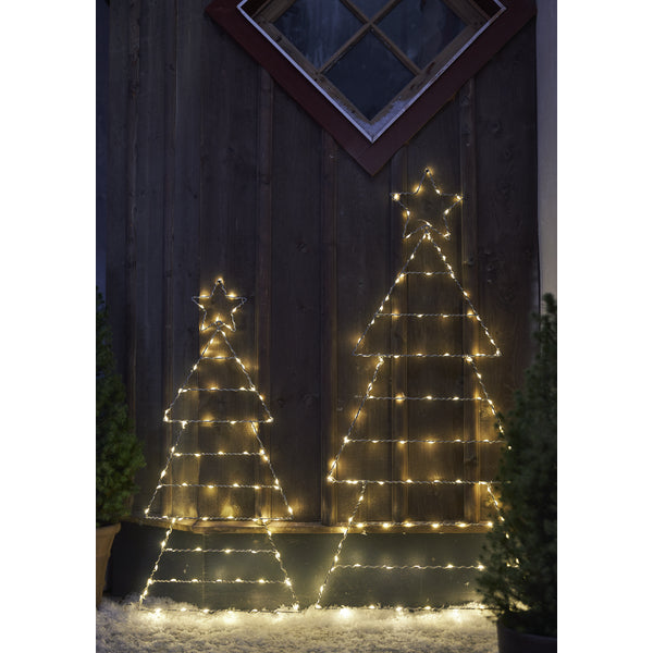 Star Trading Dekoleuchte Aussen – 90 cm – 0,5 W – Warmweiss – IP44 – Batteriebetrieb, Timer – Silber