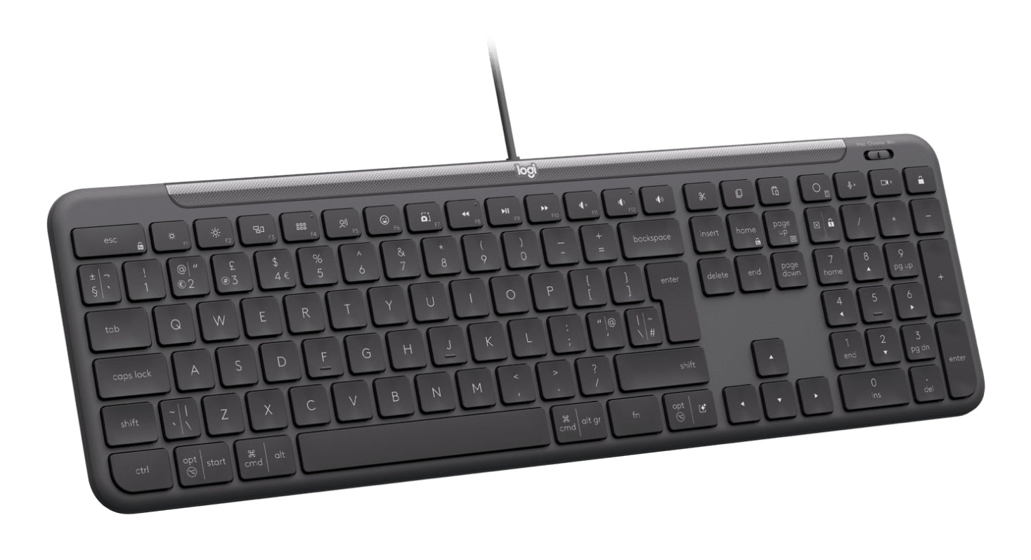Logitech Signature Slim K620 – Tastatur – Scherenmechanik – Kabelgebunden – USB-C – QWERTY (UK-INT) – Graphit