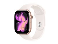 Apple Watch Series 11 46 mm GPS + Cellular – Aluminium Roségold, Sportarmband Blassrosa, M/L, 50 m, für iPhone
