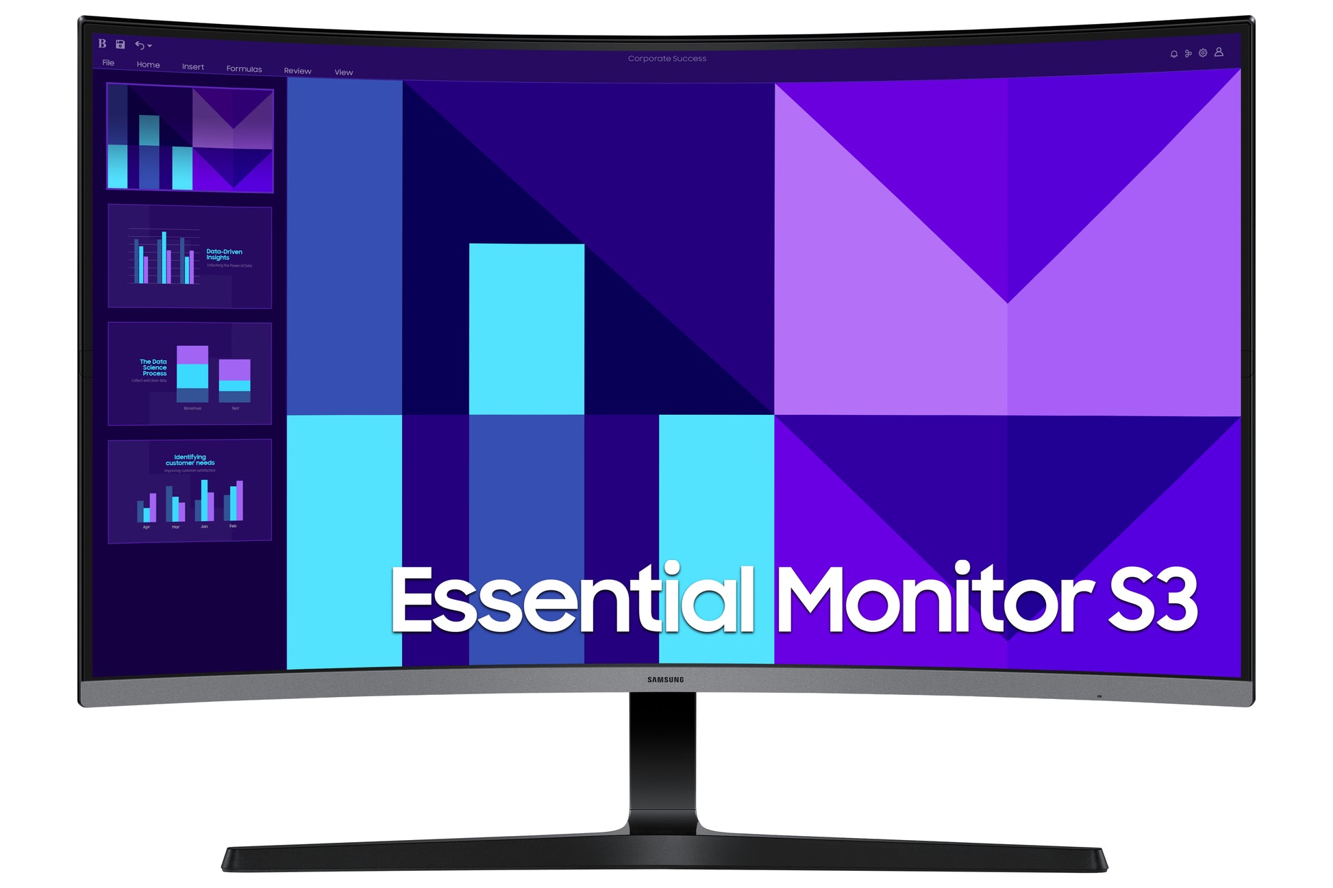Samsung S39Gd – Monitor, 32" 1920 × 1080 (Full HD), VA, 100 Hz, 200 cd/m², Gebogen, VESA 75 × 75, Schwarz