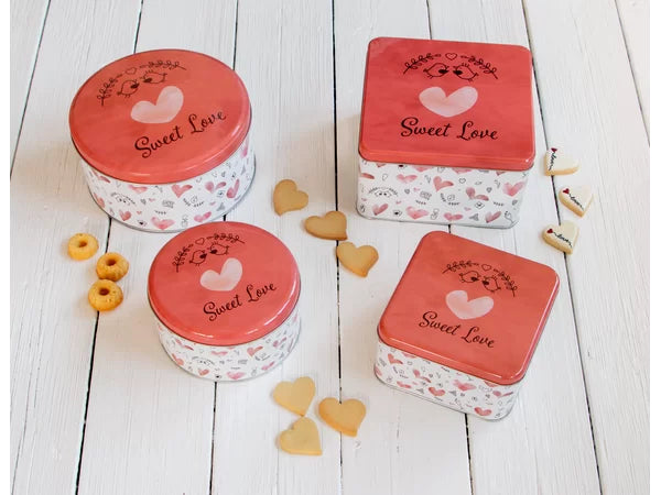 Städter Sweet Love – Vorratsdose 4,4 l, 21 × 21 × 10 cm, Weissblech, Weiss
