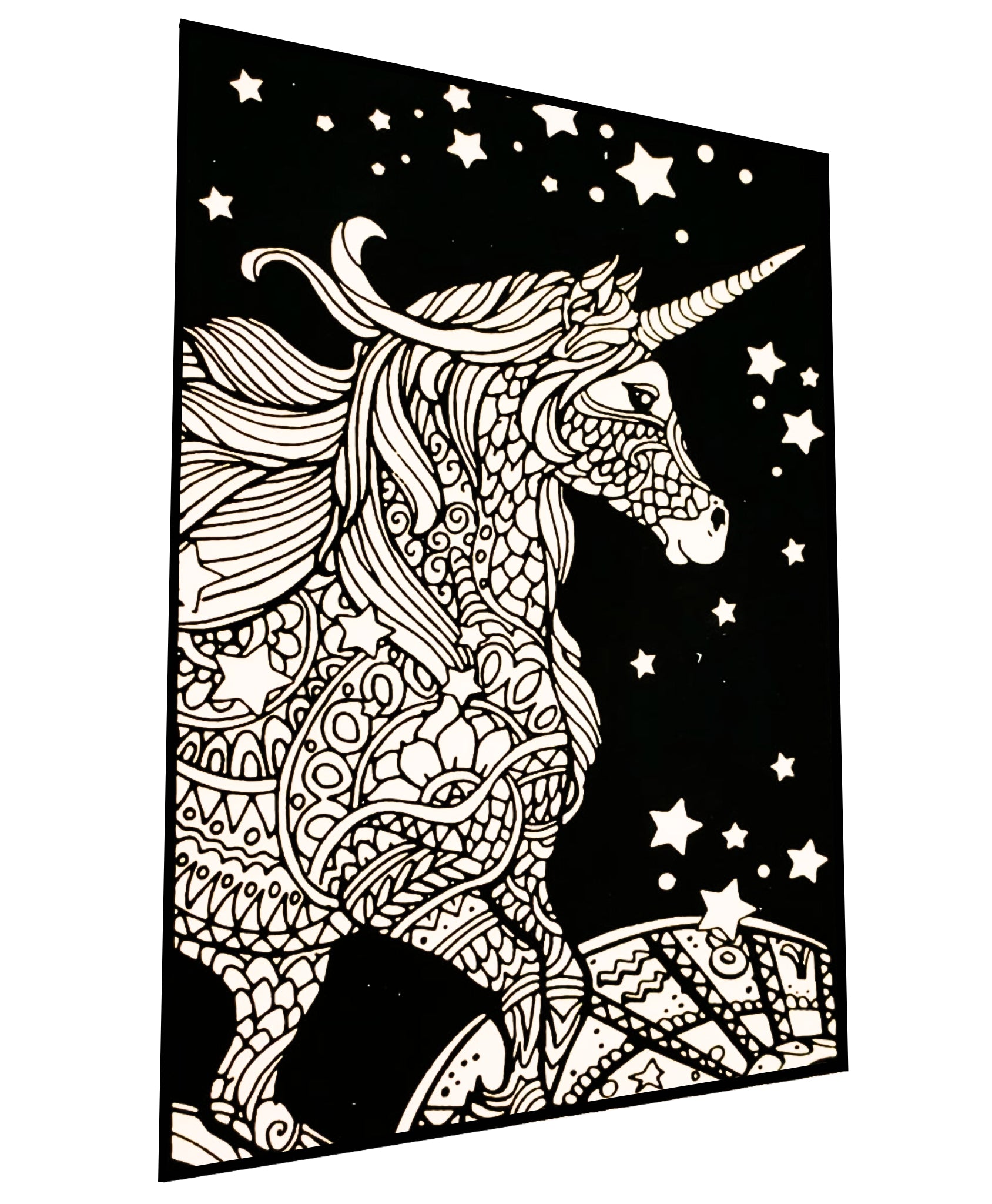 Tataruga Samtbild zum Ausmalen, Einhorn, A4