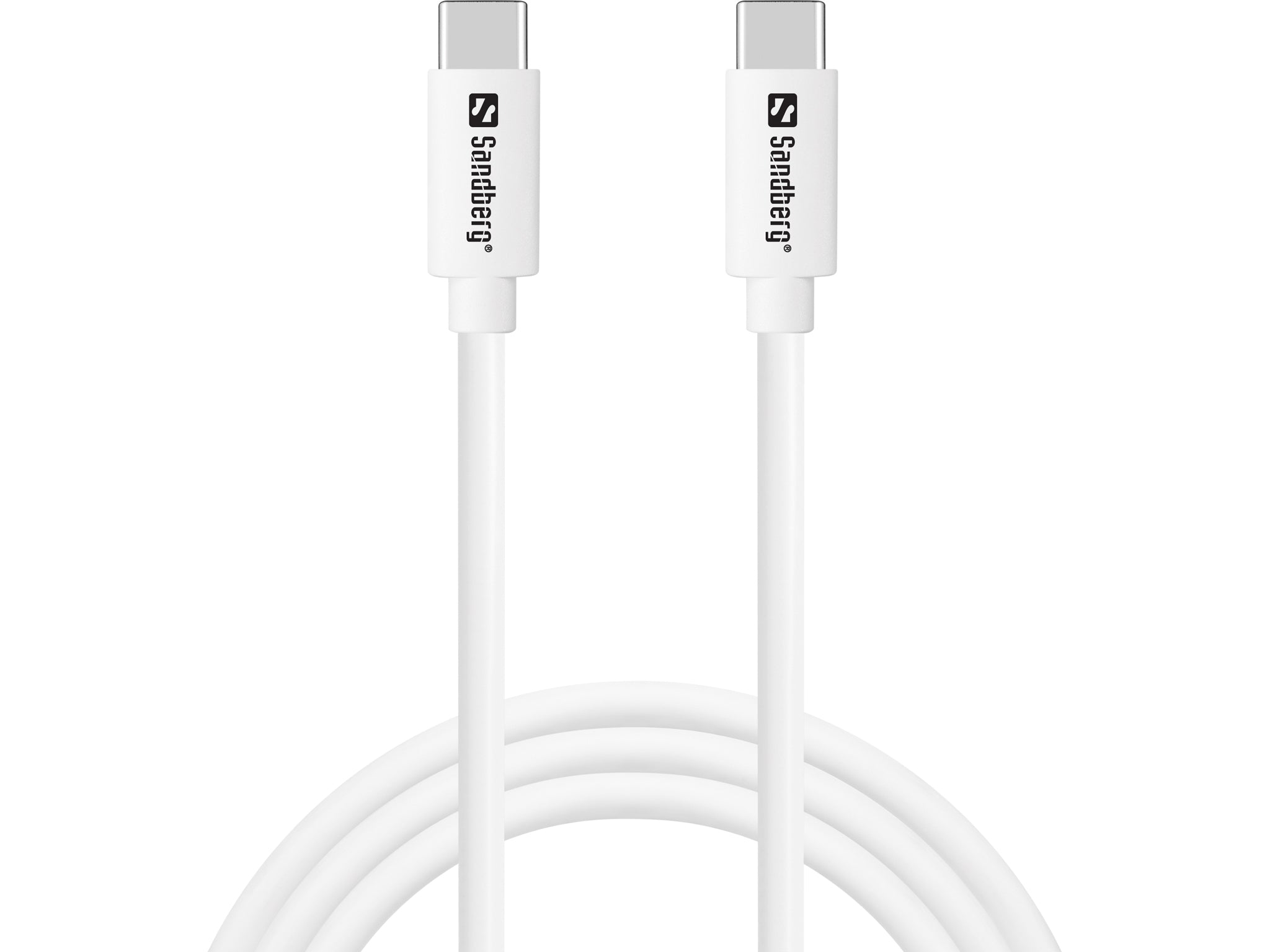 Sandberg USB-C auf USB-C Kabel – USB 2.0 (480 Mbit/s) – 1 m – PD 65 W – Weiss
