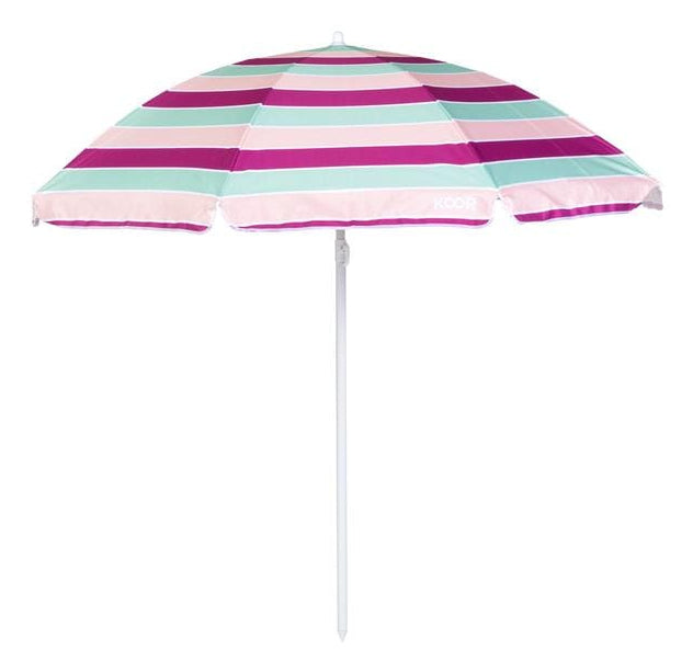 KOOR Sonnenschirm Lido – rund Ø 150 cm, faltbar, höhenverstellbar, mehrfarbig (hellorange, pink, mint), für Aussenbereich
