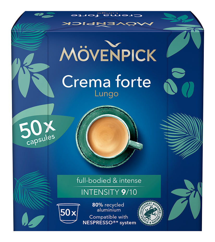 Mövenpick Crema Forte – Kapseln – Lungo, Intensität 9, Schokolade, 50 Kapseln