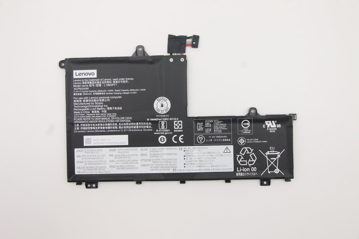 Lenovo Notebook-Akku – für Lenovo Notebooks – 45 Wh, 11,4 V (3 Zellen) – Schwarz
