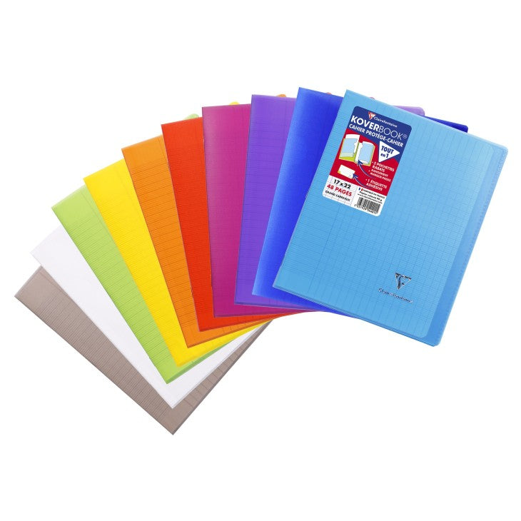 Clairefontaine Notizheft – 170 × 220 mm – 24 Blatt – 90 g/m² – Softcover, transparentes Cover, mehrfarbig, PEF