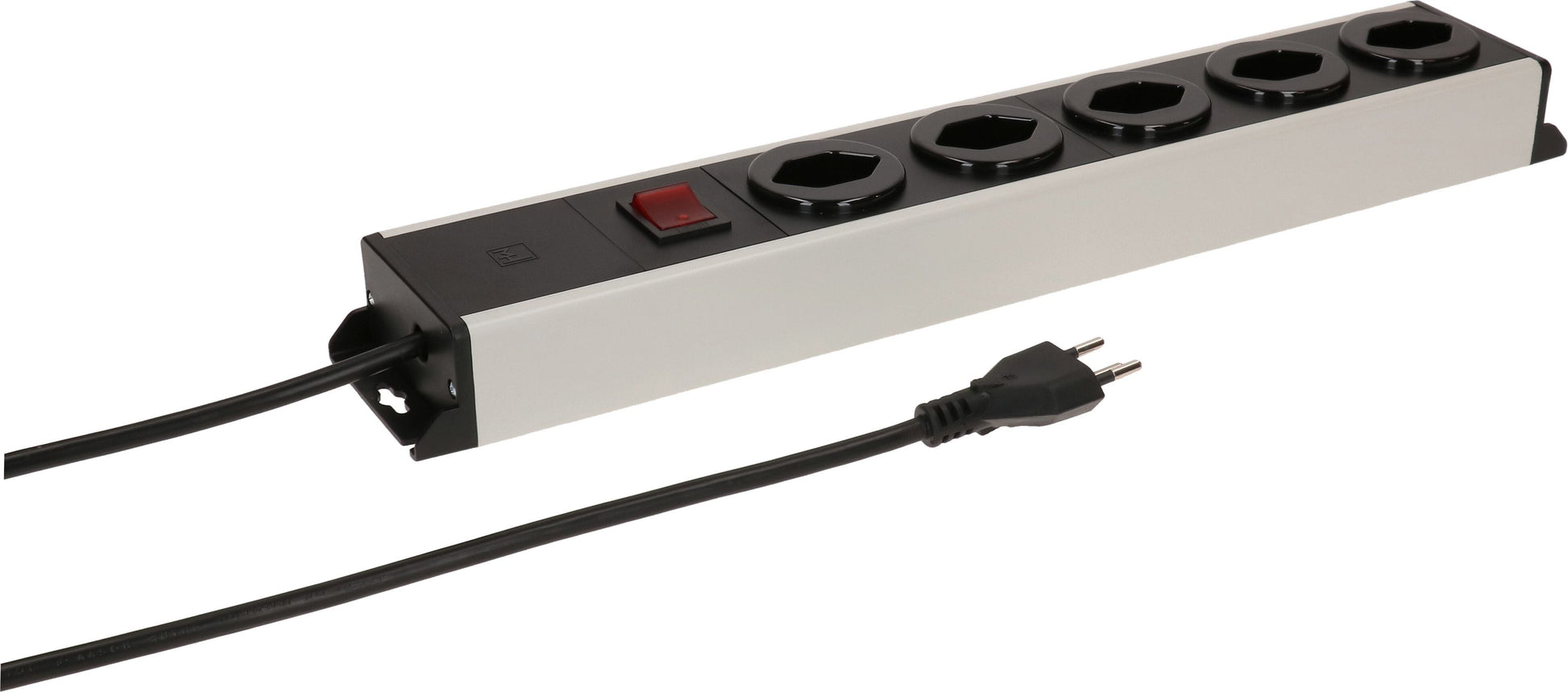 Max Hauri AG Max Hauri Power Line Steckdosenleiste, 5×T13, mit Schalter, 1,5 m, Stecker T12 – Grau/Schwarz