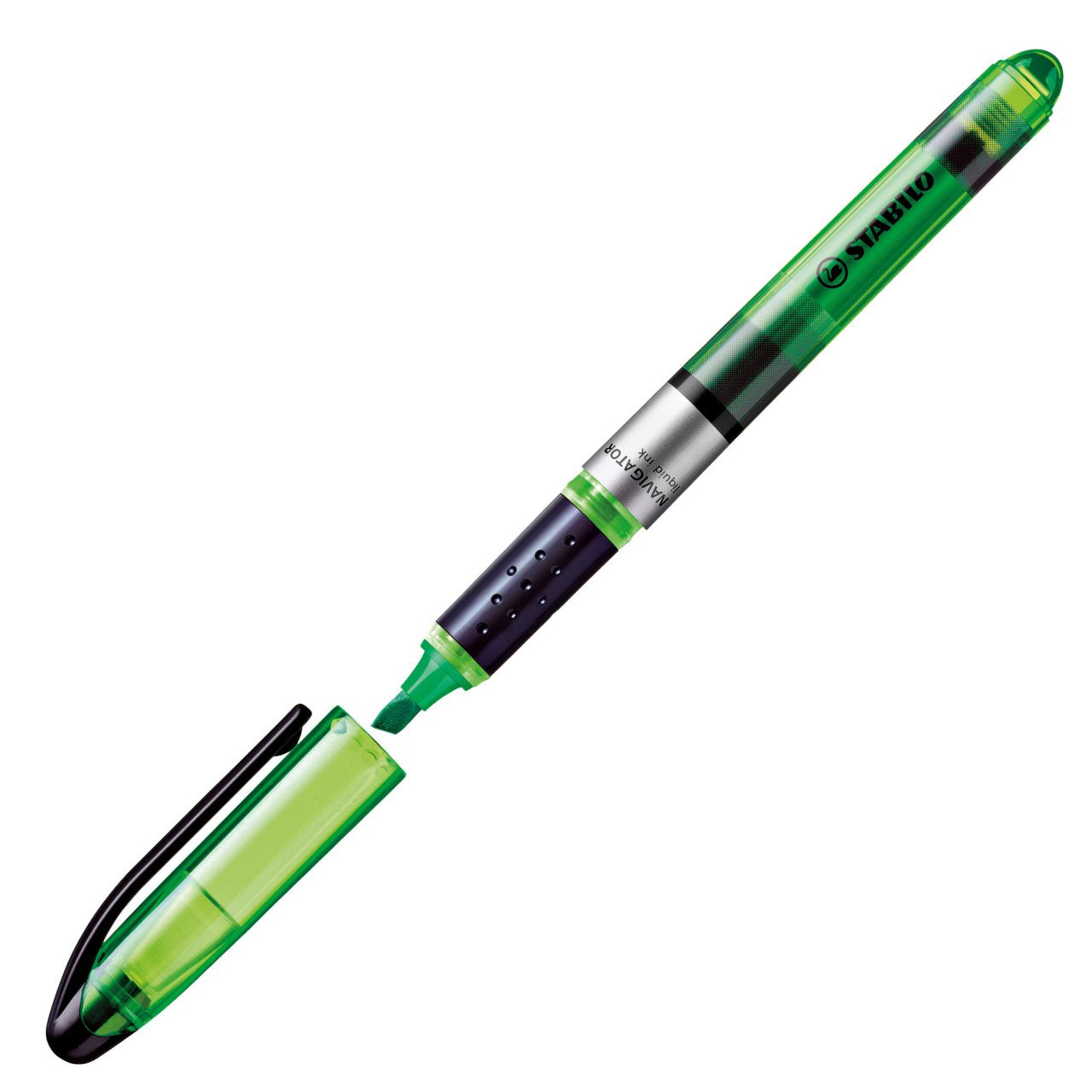 STABILO NAVIGATOR Textmarker – 10er Set, Farben: Grün, Strichstärke 2–5 mm