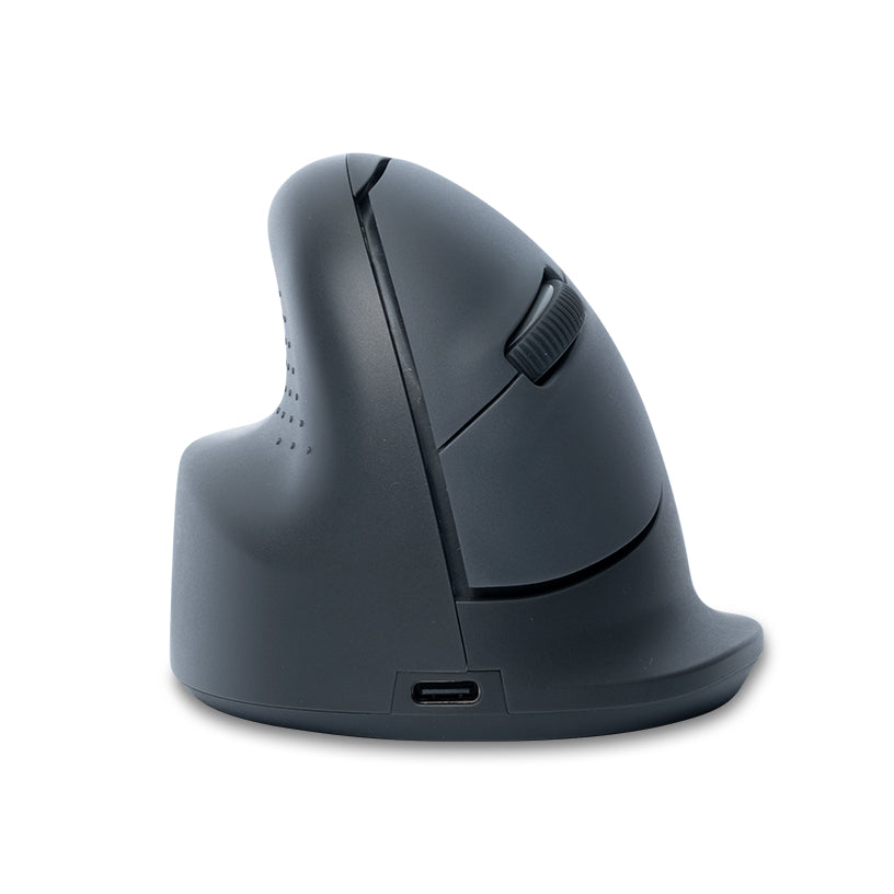 R-Go Tools HE Basic M – Vertikale Maus – Kabellos (Bluetooth), Linkshändig, Grau